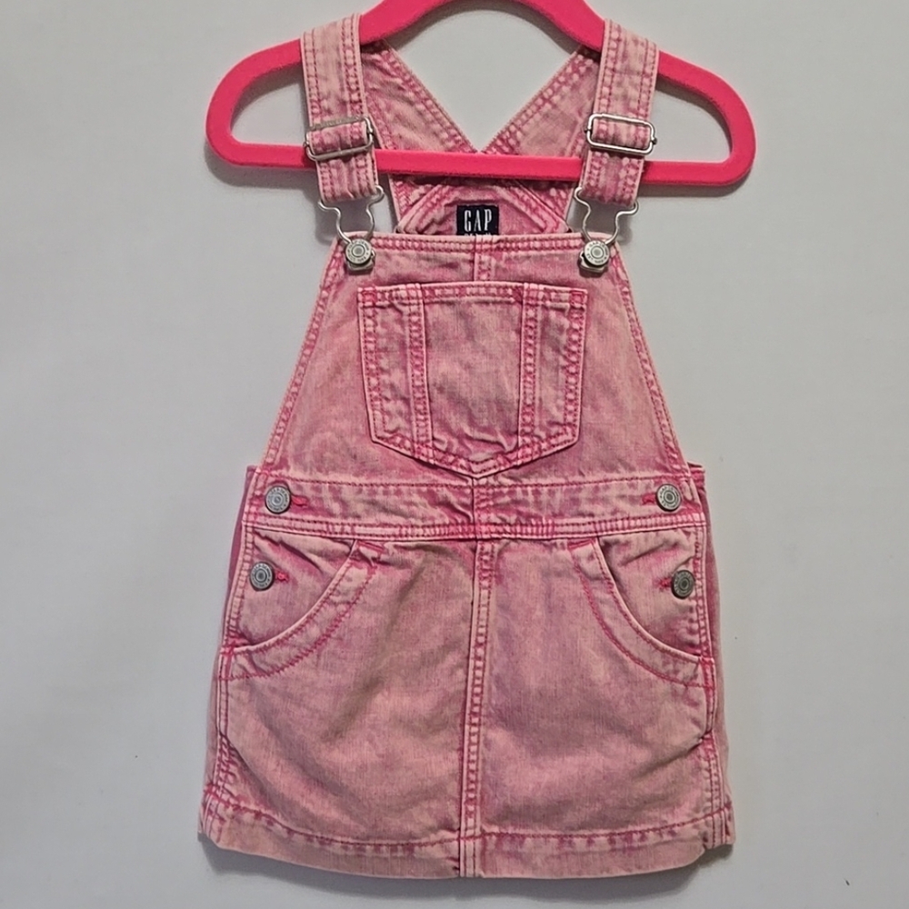 GAP Pink Denim Skirtall Jean‎ Jumper Dress Size 2 Years Toddler